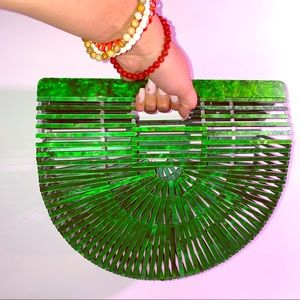 Emerald green clutch